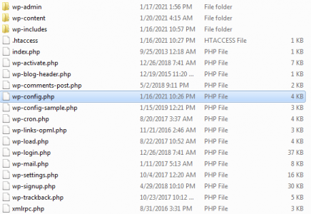 پوشه wp config در وردپرس