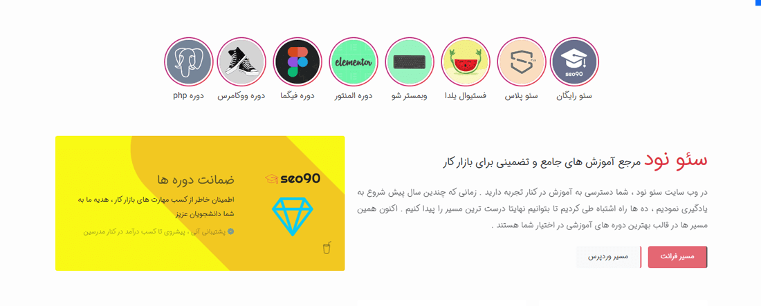 نمونه طراحی سایت با قالب احتصاصی در سایت سئو نود