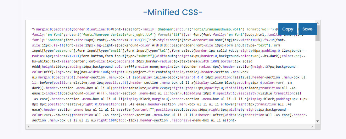 css Minifier by FreeFormatter.com